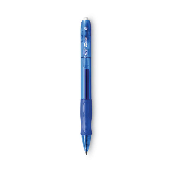 Gel-ocity Gel Pen, Retractable, Medium 0.7 mm, Blue Ink, Translucent Blue Barrel, Dozen