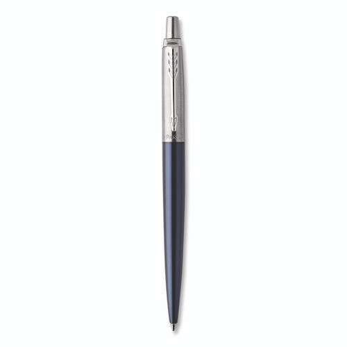 Jotter Ballpoint Pen, Retractable, Medium 1 mm, Blue Ink, Royal Blue/Chrome Barrel