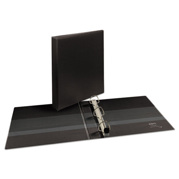 Heavy-Duty View Binder with DuraHinge and One Touch EZD Rings, 3 Rings, 1" Capacity, 11 x 8.5, Black