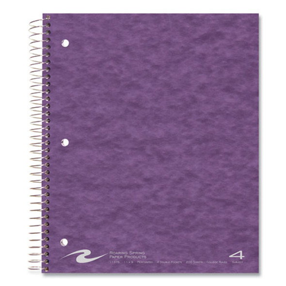 Subject Wirebound Notebook, 4-Subject, Medium/College Rule, Randomly Assorted Cover Colors, (200) 11 x 9 Sheets, 12/Carton