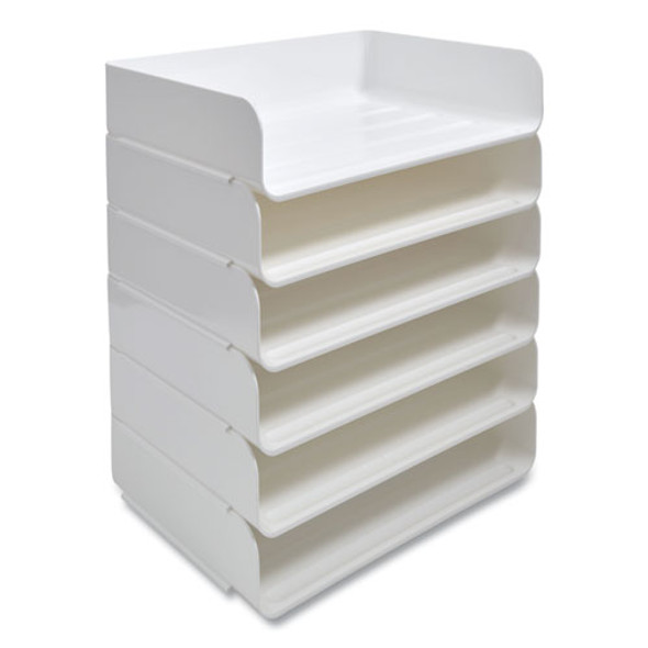 Side-Load Stackable Plastic Document Tray, 1 Section, Letter-Size, 12.63 x 9.72 x 3.01, White, 2/Pack Side-Load Stackable Plastic Document Tray, 1 Section, Letter-Size, 12.63 x 9.72 x 3.01, White, 2/Pack