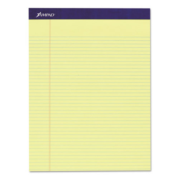 Legal Ruled Pads, Narrow Rule, 50 Canary-Yellow 8.5 x 11.75 Sheets, 4/Pack