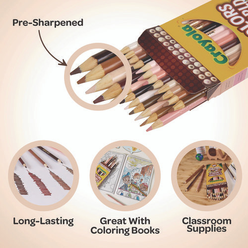 Colors of the World Colored Pencils, Assorted Lead and Barrel Colors, 24/Pack