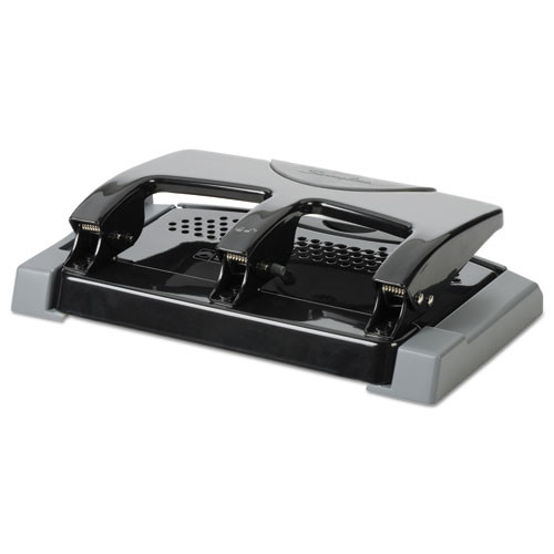 45-Sheet SmartTouch Three-Hole Punch, 9/32" Holes, Black/Gray