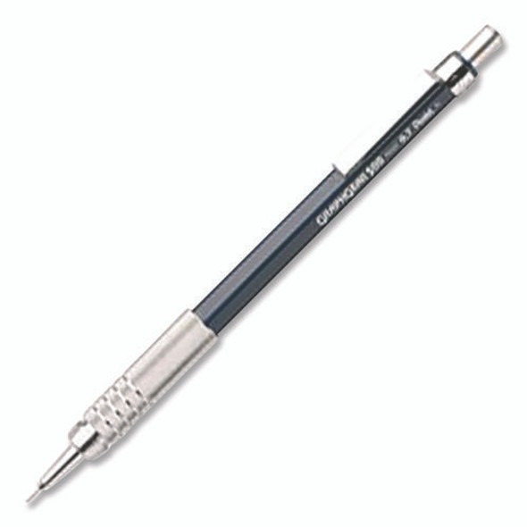 GraphGear 500 Mechanical Drafting Pencil, 0.5 mm, HB (#2), Black Lead, Black/Silver Barrel