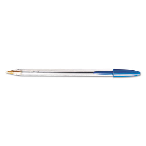 Cristal Xtra Smooth Ballpoint Pen, Stick, Medium 1 mm, Blue Ink, Clear Barrel, Dozen