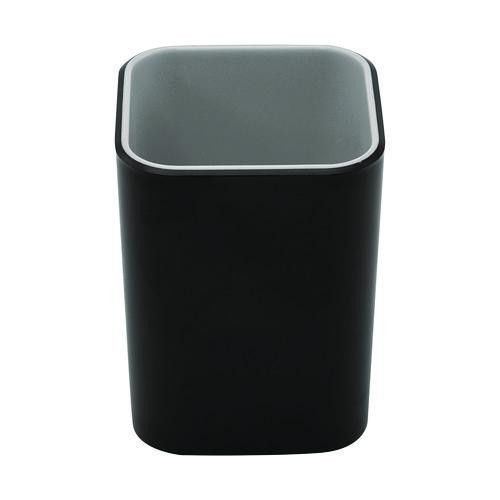 Fusion Pencil Cup, Plastic, 2.99 x 2.99 x 3.96, Black/Gray