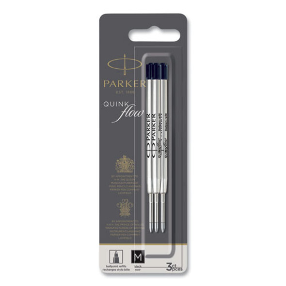 Quinkflow Refill for Parker Ballpoint Pen, Medium Tip, Black Ink, 3/Pack Quinkflow Refill for Parker Ballpoint Pen, Medium Tip, Black Ink, 3/Pack