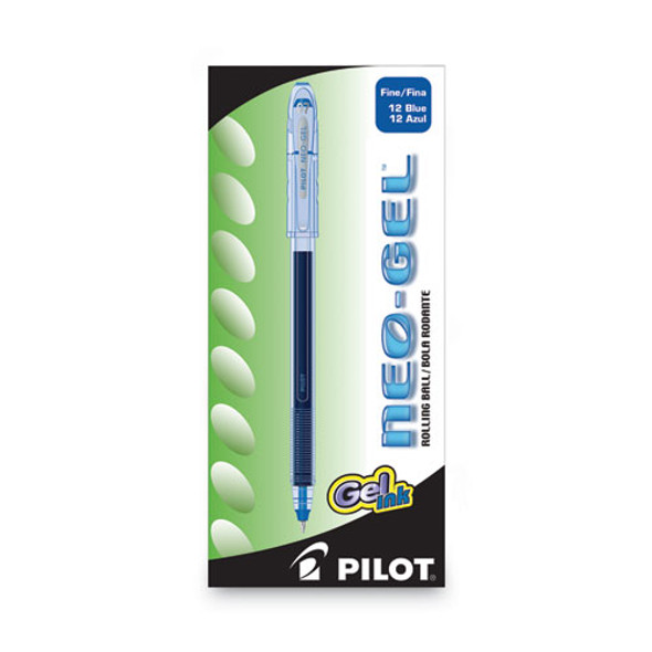 Neo-Gel Gel Pen, Stick, Fine 0.7 mm, Blue Ink, Translucent Blue Barrel, Dozen