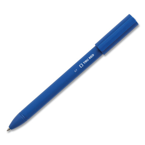 Quick Dry Gel Pen, Stick, Medium 0.7 mm, Blue Ink, Blue Barrel, Dozen
