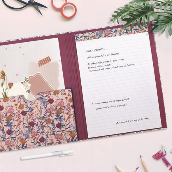 A4 Padfolio, 8.3 x 11.7 Pad, 9.5 x 12.6, Blue/Cream/Red/Yellow