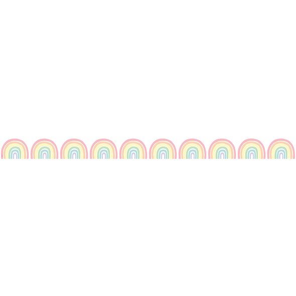 Pastel Pop Rainbows Die-Cut Border Trim, 35 Feet Per Pack, 6 Packs