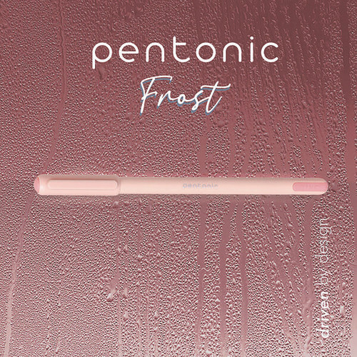PENTONIC Gel Pen, Stick, Fine 0.7 mm, Red Ink, Pale Pink Barrel, 10/Pack
