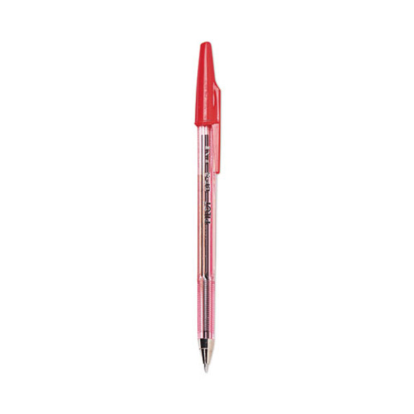 Better Ballpoint Pen, Stick, Fine 0.7 mm, Red Ink, Translucent Red Barrel, Dozen
