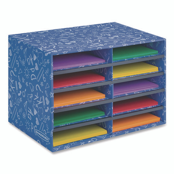 Classroom Collection Literature Sorter, 10 Sections, 19.5 x 12.27, Blue