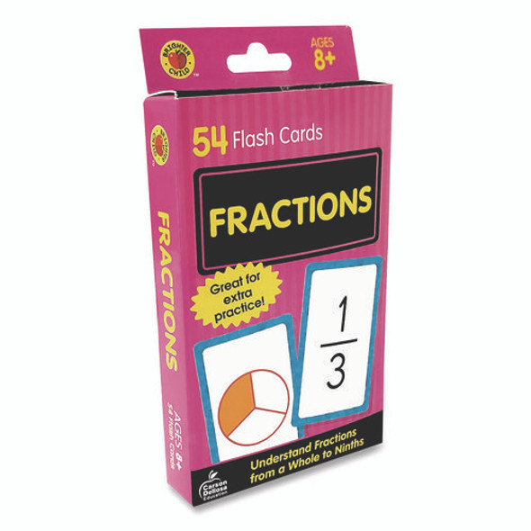 Fractions Flash Cards, 3.25 x 5.25, Assorted Colors, 54 Cards