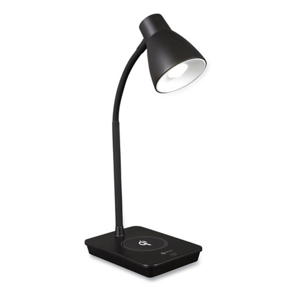 Wellness Series Infuse LED Desk Lamp with Wireless and USB Charging, 15.5" High, Black