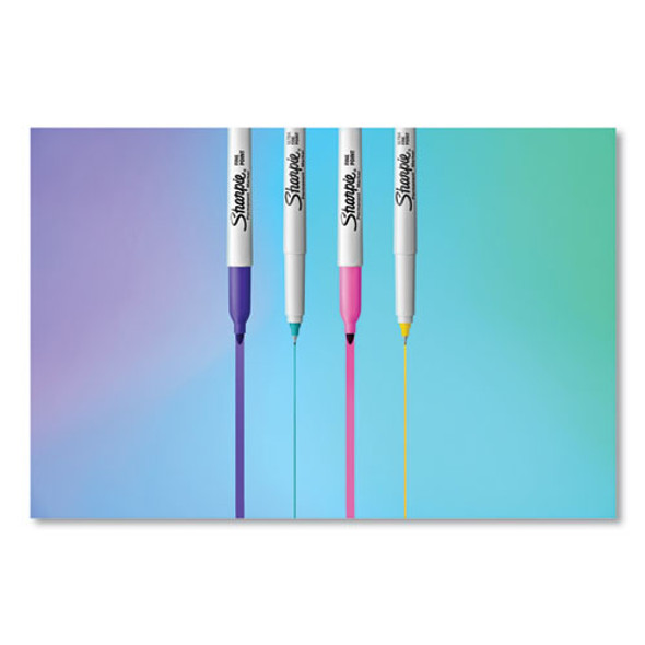 Fine Tip Permanent Marker, Fine Bullet Tip, Assorted 80s Glam Colors, 24/Pack