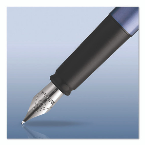 Allure Fountain Pen, Fine Point , Blue Ink, Silver/Black Barrel