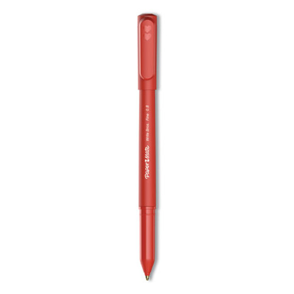Write Bros. Ballpoint Pen, Stick, Fine 0.8 mm, Red Ink, Red Barrel, Dozen Write Bros. Ballpoint Pen, Stick, Fine 0.8 mm, Red Ink, Red Barrel, Dozen