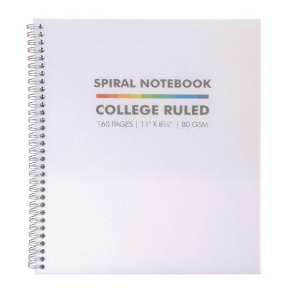 Letter Size Notebook, 1-Subject, Medium/College Rule, White Cover, (80) 11 x 8.5 Sheets, 3/Pack
