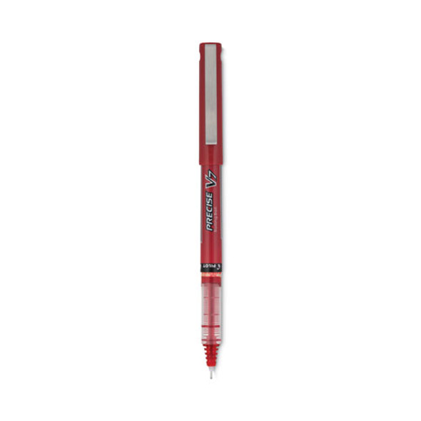 Precise V7 Rollerball Pen, Stick, Fine 0.7 mm, Red Ink, Red/Clear Barrel, Dozen Precise V7 Rollerball Pen, Stick, Fine 0.7 mm, Red Ink, Red/Clear Barrel, Dozen