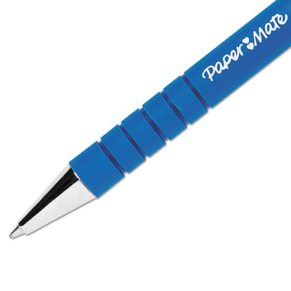 FlexGrip Ultra Recycled Ballpoint Pen, Retractable, Fine 0.8 mm, Blue Ink, Black/Blue Barrel, Dozen FlexGrip Ultra Recycled Ballpoint Pen, Retractable, Fine 0.8 mm, Blue Ink, Black/Blue Barrel, Dozen