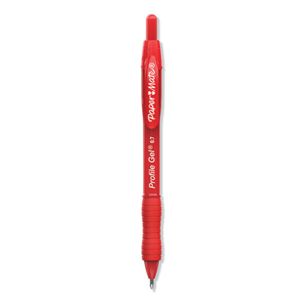 Profile Gel Pen, Retractable, Medium 0.7 mm, Red Ink, Translucent Red Barrel, Dozen Profile Gel Pen, Retractable, Medium 0.7 mm, Red Ink, Translucent Red Barrel, Dozen