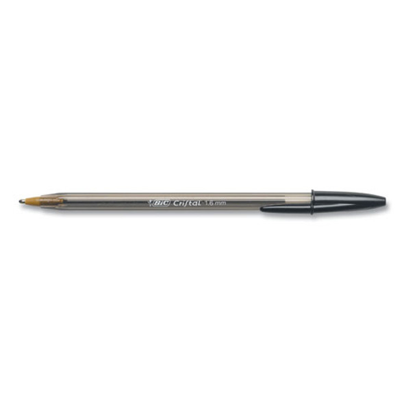 Cristal Xtra Bold Ballpoint Pen, Stick, Bold 1.6 mm, Black Ink, Clear Barrel, 24/Pack