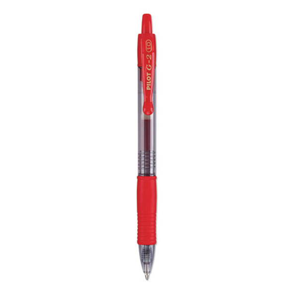 G2 Premium Gel Pen, Retractable, Bold 1 mm, Red Ink, Smoke/Red Barrel, Dozen