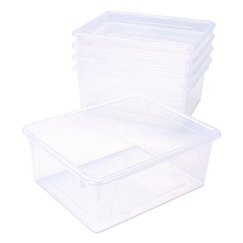 Storage Tray, Deep, 2 gal, 10.65" x 10.65" x 5.2", Clear, 5/Pack
