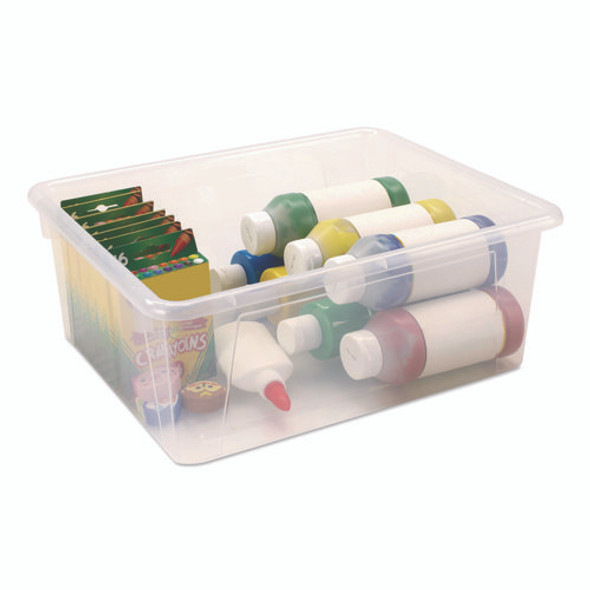 Storage Tray, Deep, 2 gal, 10.65" x 10.65" x 5.2", Clear, 5/Pack