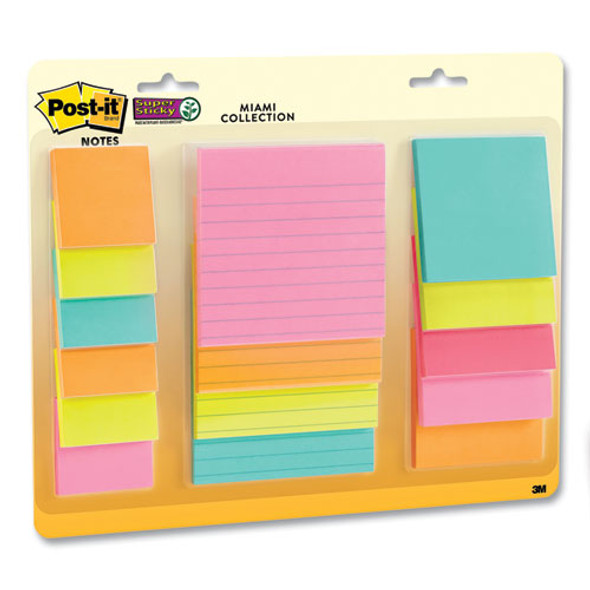 Pads in Supernova Neon Colors, (6) Unruled 2" x 2", (5) Unruled 3" x 3", (4) Note Ruled 4" x 4", 45 Sheets/Pad, 15 Pads/Set