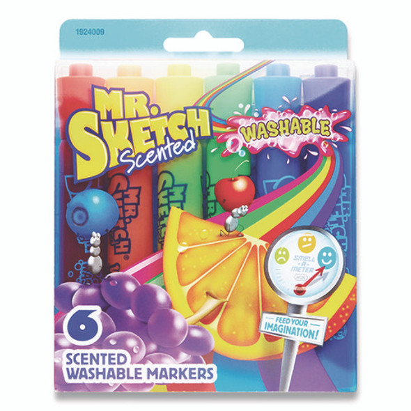 Scented Watercolor Marker Penny Candy Set, Broad Chisel Tip, Assorted Penny Candy Colors, 6/Pack