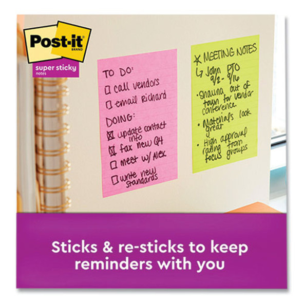 Pads in Supernova Neons Collection Colors, Note Ruled, Cabinet Pack, 4" x 6", 90 Sheets/Pad, 24 Pads/Pack