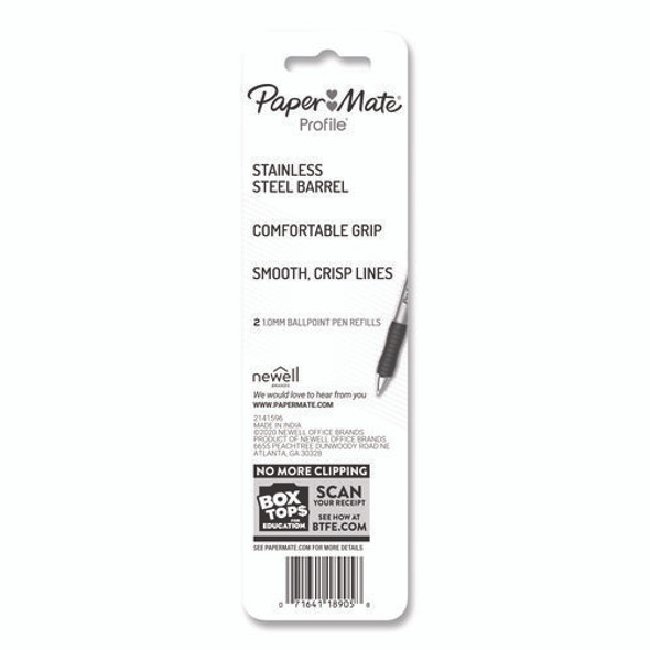 Refill for Paper Mate Profile Ballpoint Pens, Medium 1 mm Conical Tip, Black Ink, 2/Pack Refill for Paper Mate Profile Ballpoint Pens, Medium 1 mm Conical Tip, Black Ink, 2/Pack