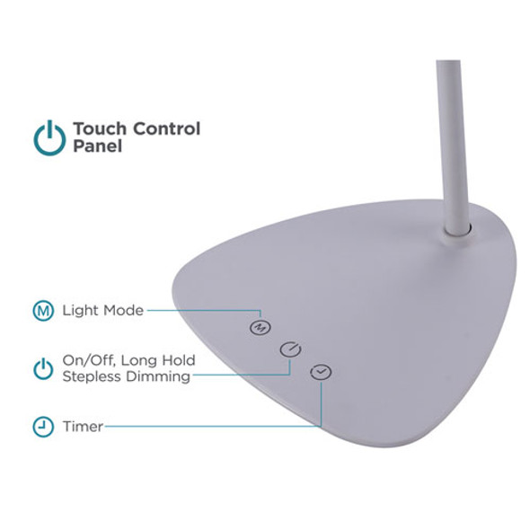 Battery LED Dimmable Desk Lamp with Adjustable Color Temperature, 12.6" High, White