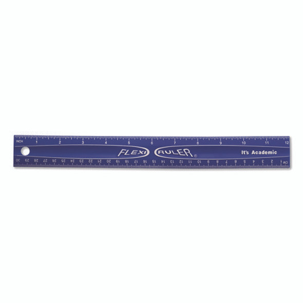 Lockermate Flexi Ruler, Standard/Metric, 12" Long, Blue