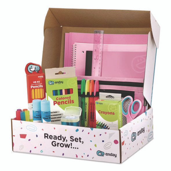 Back to School Supplies Kit for Grades K-5, Pink