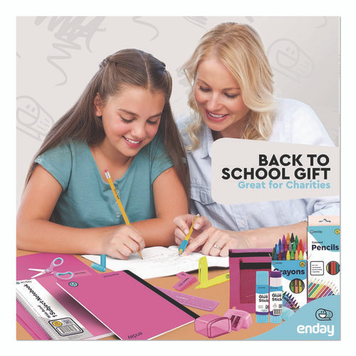 Back to School Supplies Kit for Grades K-5, Pink