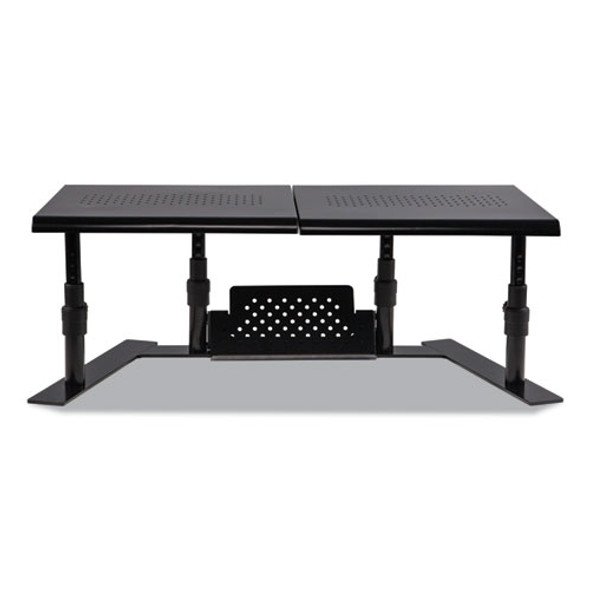 Metal Art ErgoTwin Dual Monitor Stand, 25.6 to 33.1 x 12.6 x 6.2 to 8.6, Black, Supports 20 lb/Shelf