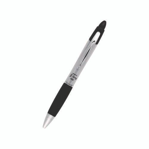Z-Grip MAX Ballpoint Pen, Retractable, Medium 1 mm, Black Ink, Silver/Black Barrel, 12/Pack
