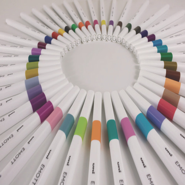 EMOTT ever fine Porous Point Pen, Stick, Fine 0.4 mm, Assorted Ink Colors, White Barrel, 40/Pack