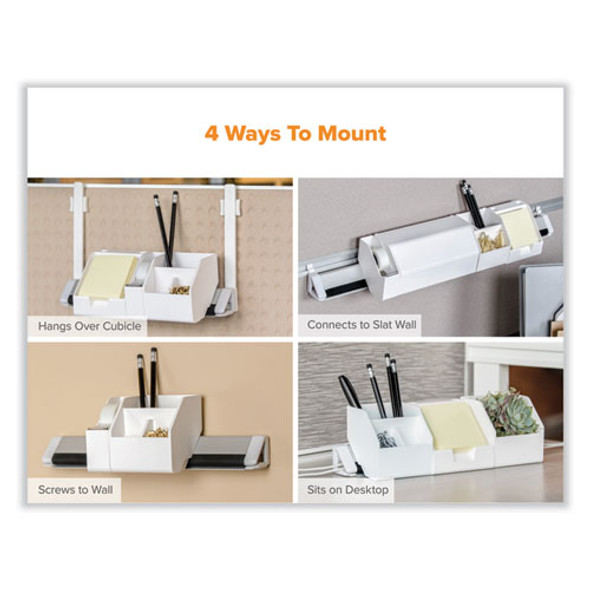 Konnect Desk Organizer and Cable Management 14-Piece Kit, Plastic, White Konnect Desk Organizer and Cable Management 14-Piece Kit, Plastic, White