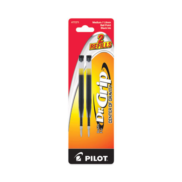 Refill for Pilot Dr. Grip Center of Gravity Ballpoint Pens, Medium Conical Tip, Black Ink, 2/Pack