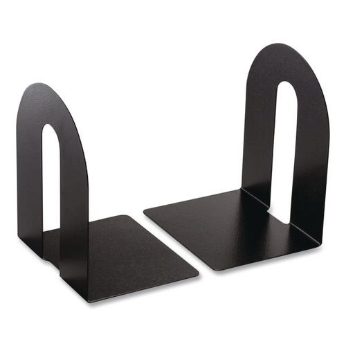 Heavy Duty Bookends, Nonskid, 8 x 8 x 10, Steel, Black, 1 Pair