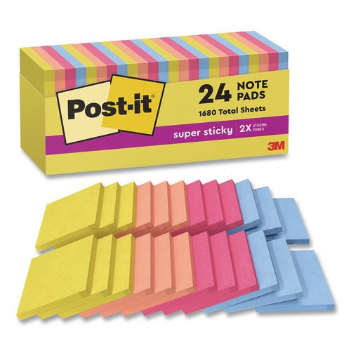 Note Pads in Summer Joy Collection Colors, 3" x 3", Summer Joy Collection Colors, 70 Sheets/Pad, 24 Pads/Pack