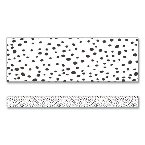 Straight Borders, Dotted, 3" x 3 ft, Black/White, 12/Pack