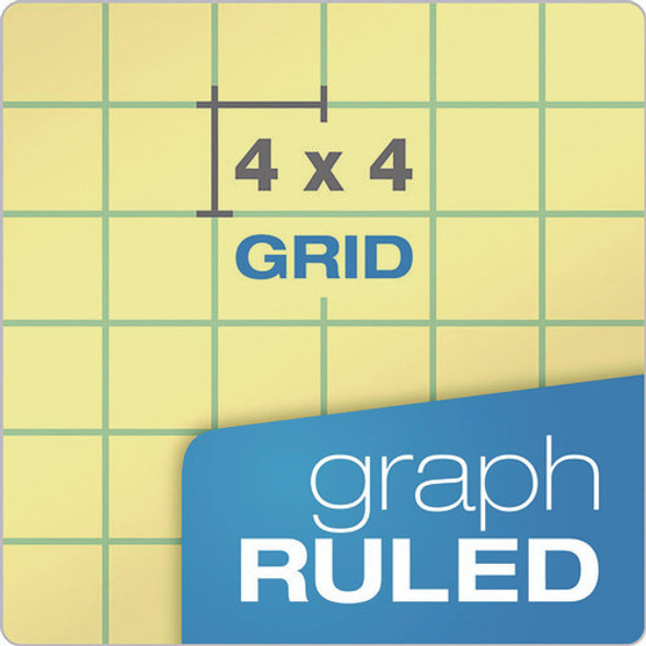Gold Fibre Canary Quadrille Pads, Stapled with Perforated Sheets, Quadrille Rule (4 sq/in), 50 Canary 8.5 x 11.75 Sheets