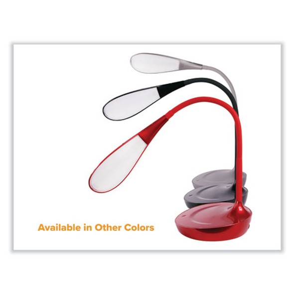 Office Dimmable Gooseneck Desk Lamp with USB Charging Port, 15.16" High, Red Base